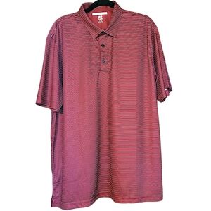 Greg Norman Mens Size Xl Maroon And White Polo Shirt with Textured Fabric